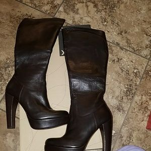 Brand new, all leather brown boots.